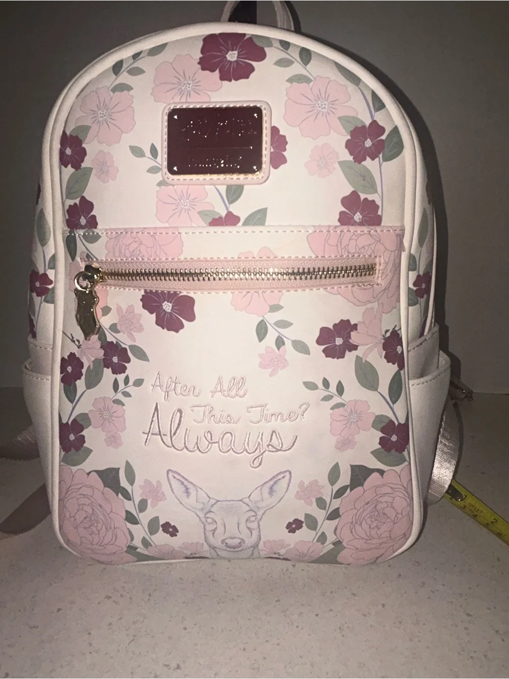 Harry Potter Pink Floral Mini Backpack with Deer Motif
